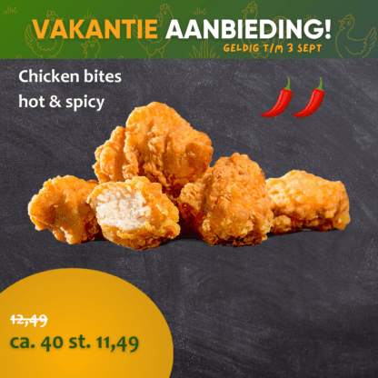 Chicken bites hot (ca. 40 stuks)