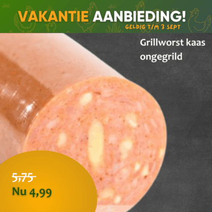 Kip grillworst kaas (ongegrild)