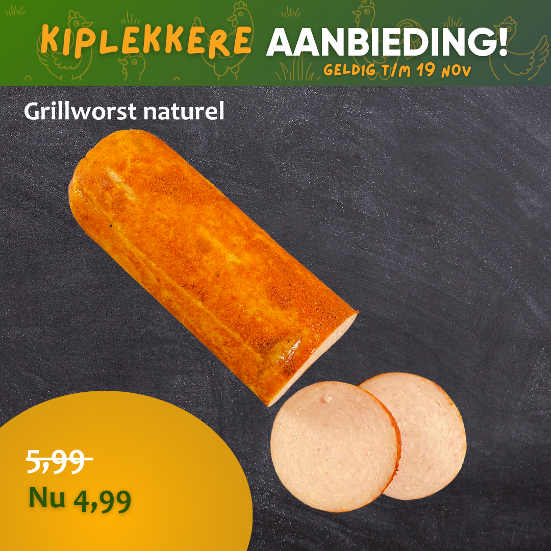 Kip grillworst naturel 330 gr.